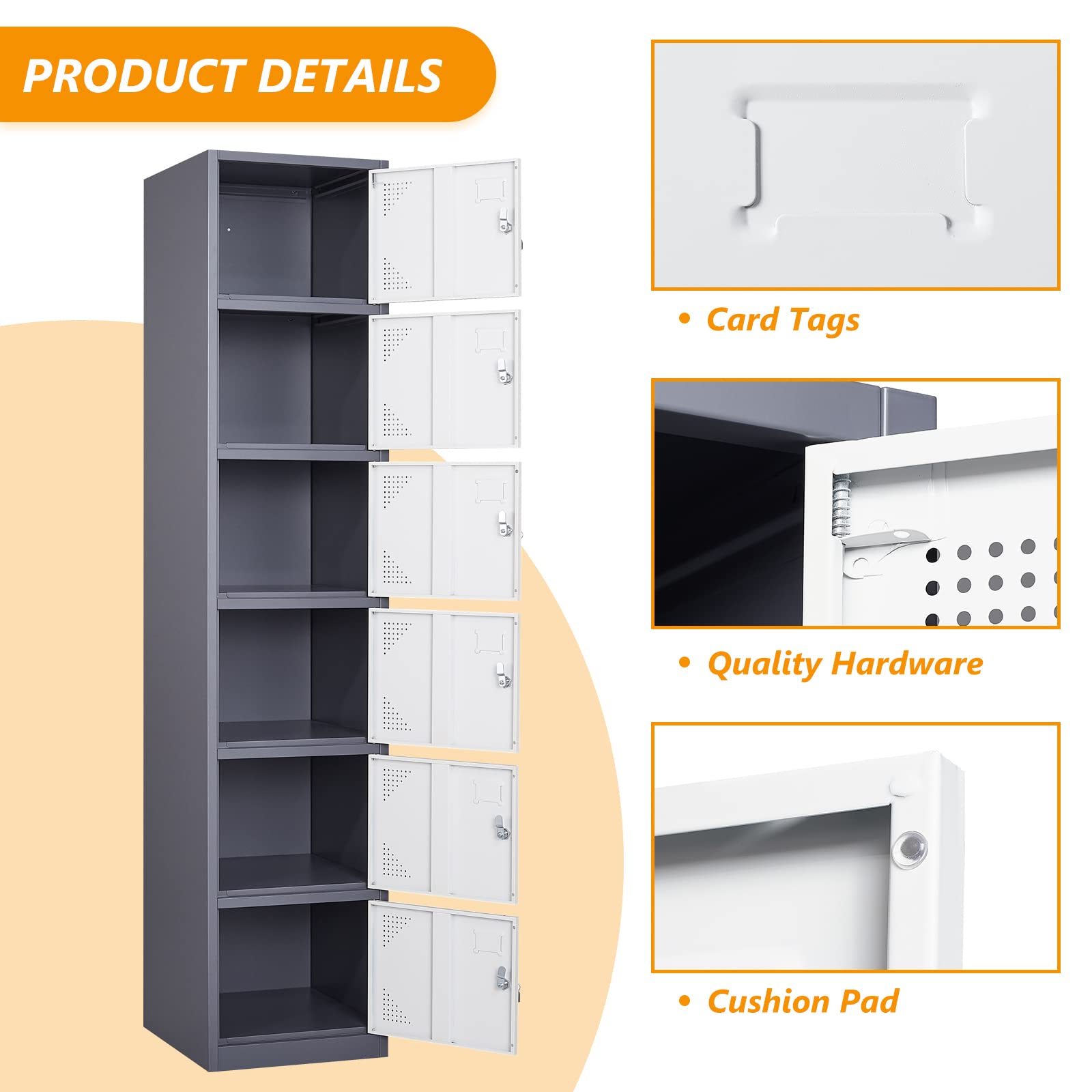STANI Heavy Duty Metal Locker with Lock - Secure Storage Cabinet for Home, Gym, School & Office - Employee Lockers, Tall Steel Storage for Clothes, Shoes & Equipment