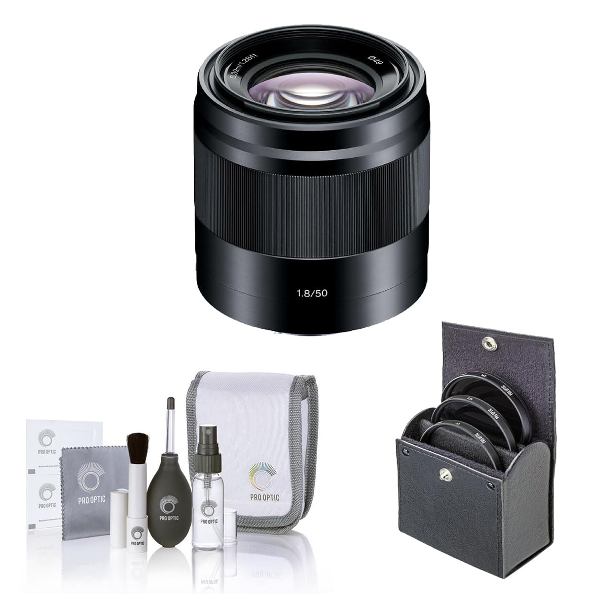 Sony E 50mm f/1.8 OSS Lens for Mirrorless Cameras - Silver | Bundle with 49mm UV Filter & Professional Cleaning Kit | Perfect for Portrait Photography, Street Shots & Low Light Conditions