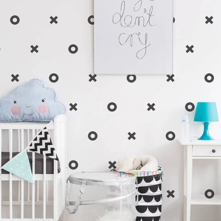 XO Decal Wall Sticker for Boys Room - Creative Peel & Stick Wallpaper for Kids Bedroom Decor - Perfect for Nursery, Playroom & Teen Boys' Room Design