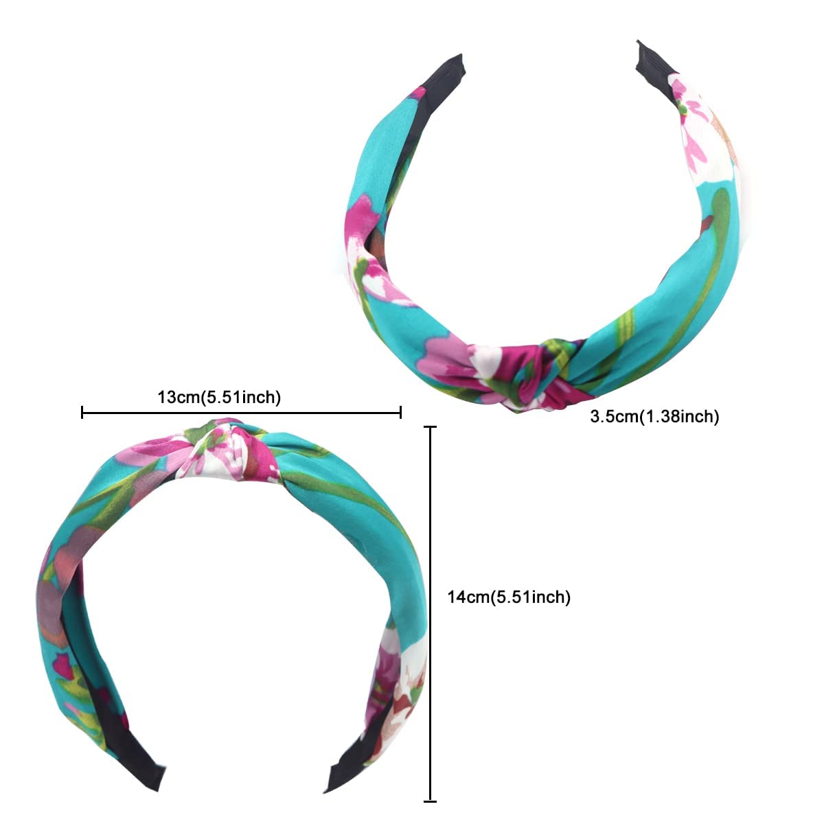 Glamifirsto Knotted Headbands for Women - Floral & Polka Dot Cloth Hair Accessories for Women & Girls - Perfect for Workouts, Yoga, Running, and Everyday Fashion