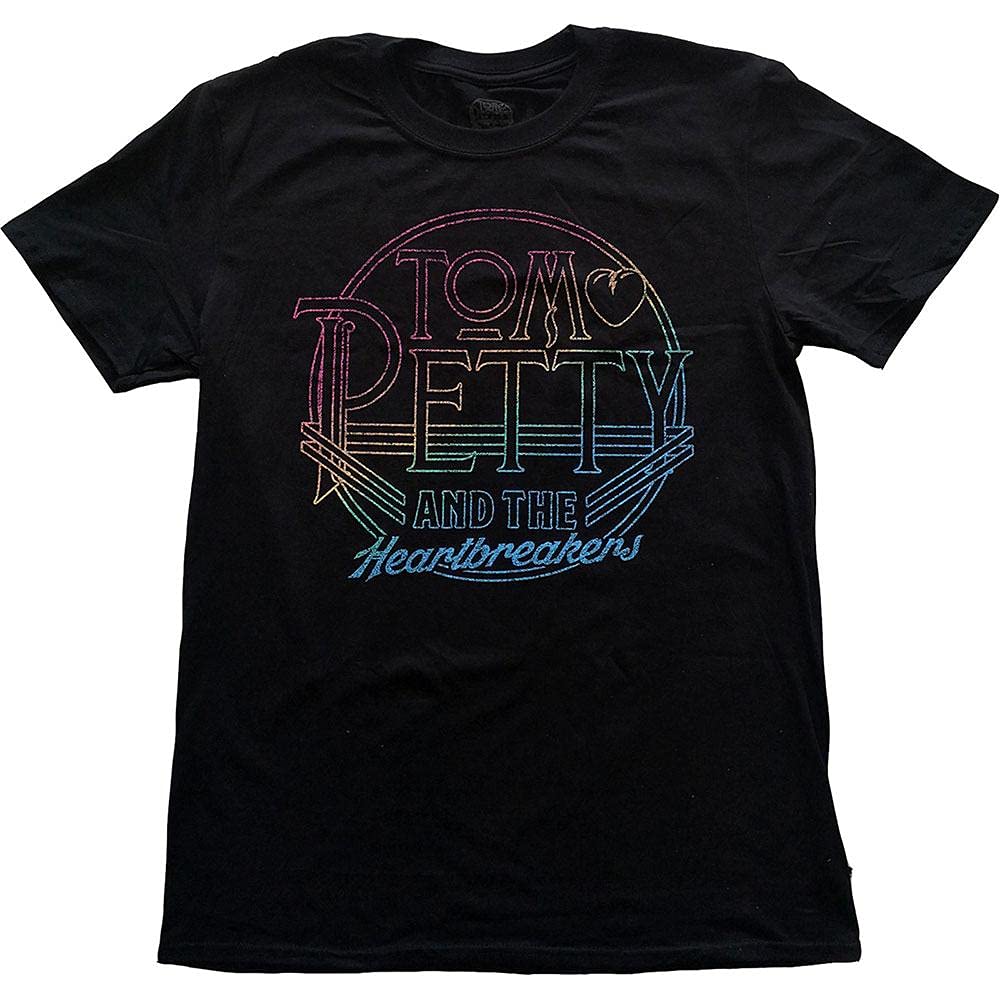 Tom Petty Official Men's Slim Fit T-Shirt - Black Band Logo Tee for Concerts & Casual Wear