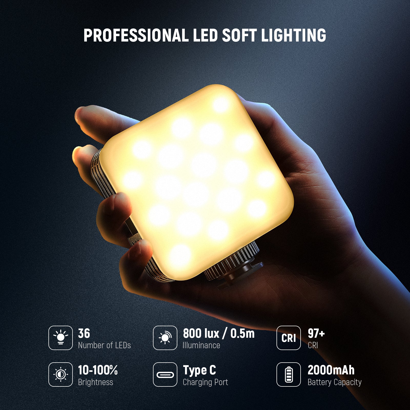NEEWER NL 36AI Bi-Color LED Video Light - 36W Portable Photography Lighting for YouTube, Streaming & Studio - Perfect for Vlogging, Interviews & Content Creation