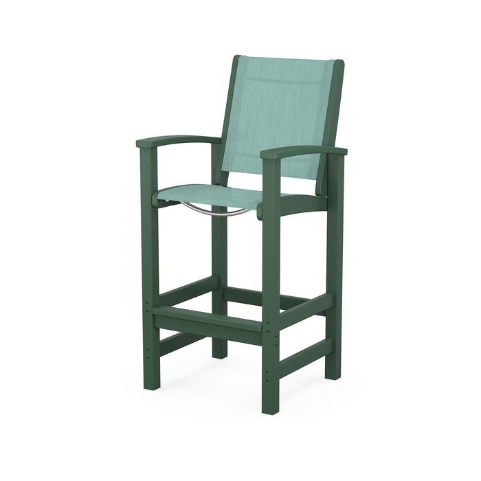 POLYWOOD Coastal Bar Chair - Outdoor & Indoor Bar Stool, Weather-Resistant, Durable, Comfortable - Perfect for Patio, Deck, Kitchen, and Poolside Use