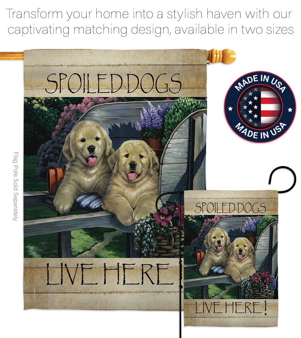 Wagging Along Nature Pets Flag Set 28x40in w/Flagpole - Outdoor Home Decor