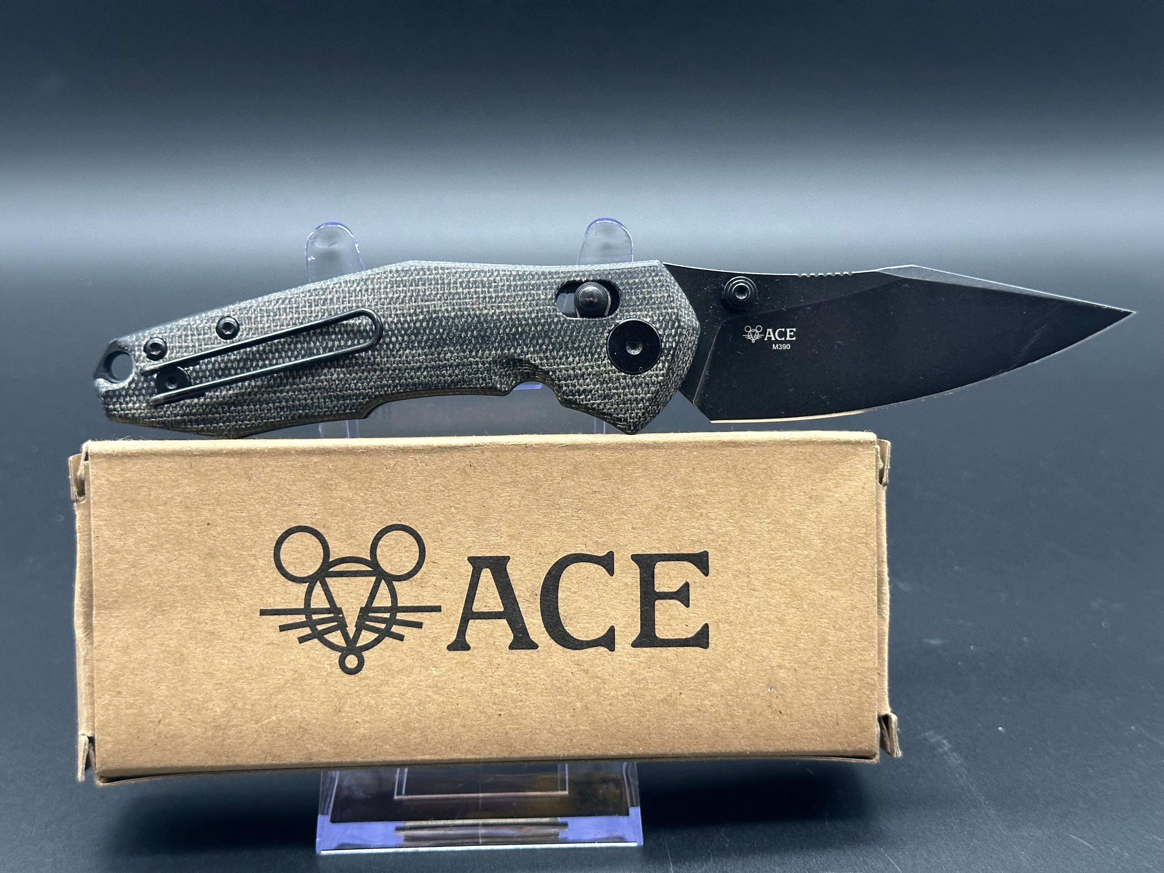 GiantMouse Vox Anso ACE Nazca Exclusive Bar Lock Folding Knife - Premium Black Micarta Handle - EDC Pocket Knife for Outdoor Camping, Hiking & Everyday Carry