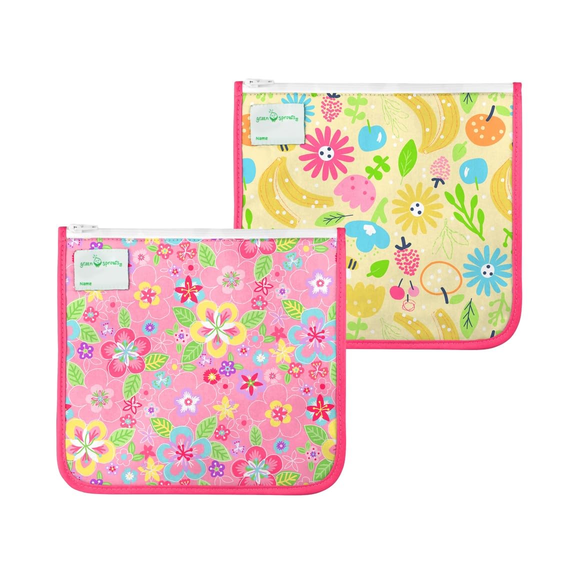 Green Sprouts Reusable Insulated Sandwich Bags (2 Pack) - Eco-Friendly Food Storage for Lunches, Snacks & On-the-Go | BPA-Free, Leakproof & Easy to Clean | Perfect for School, Work, Picnics & Travel