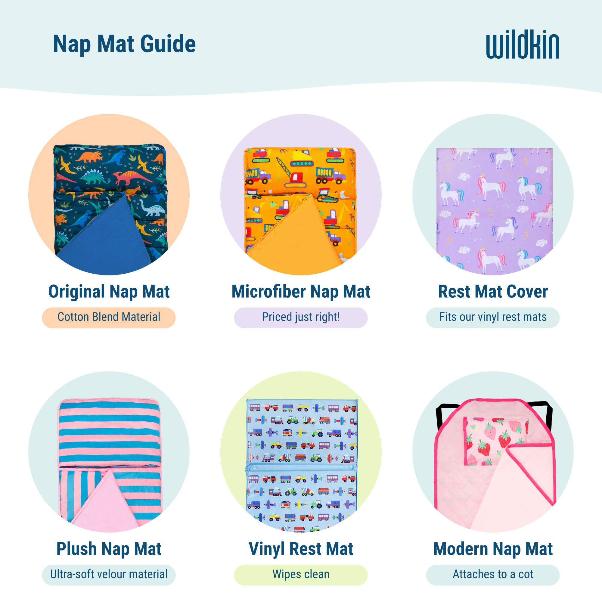 Wildkin Kids Original Nap Mat - Cozy Portable Sleep Mat with Pillow for Toddlers & Preschoolers - Camo Green - Perfect for Daycare, School, Travel & Sleepovers