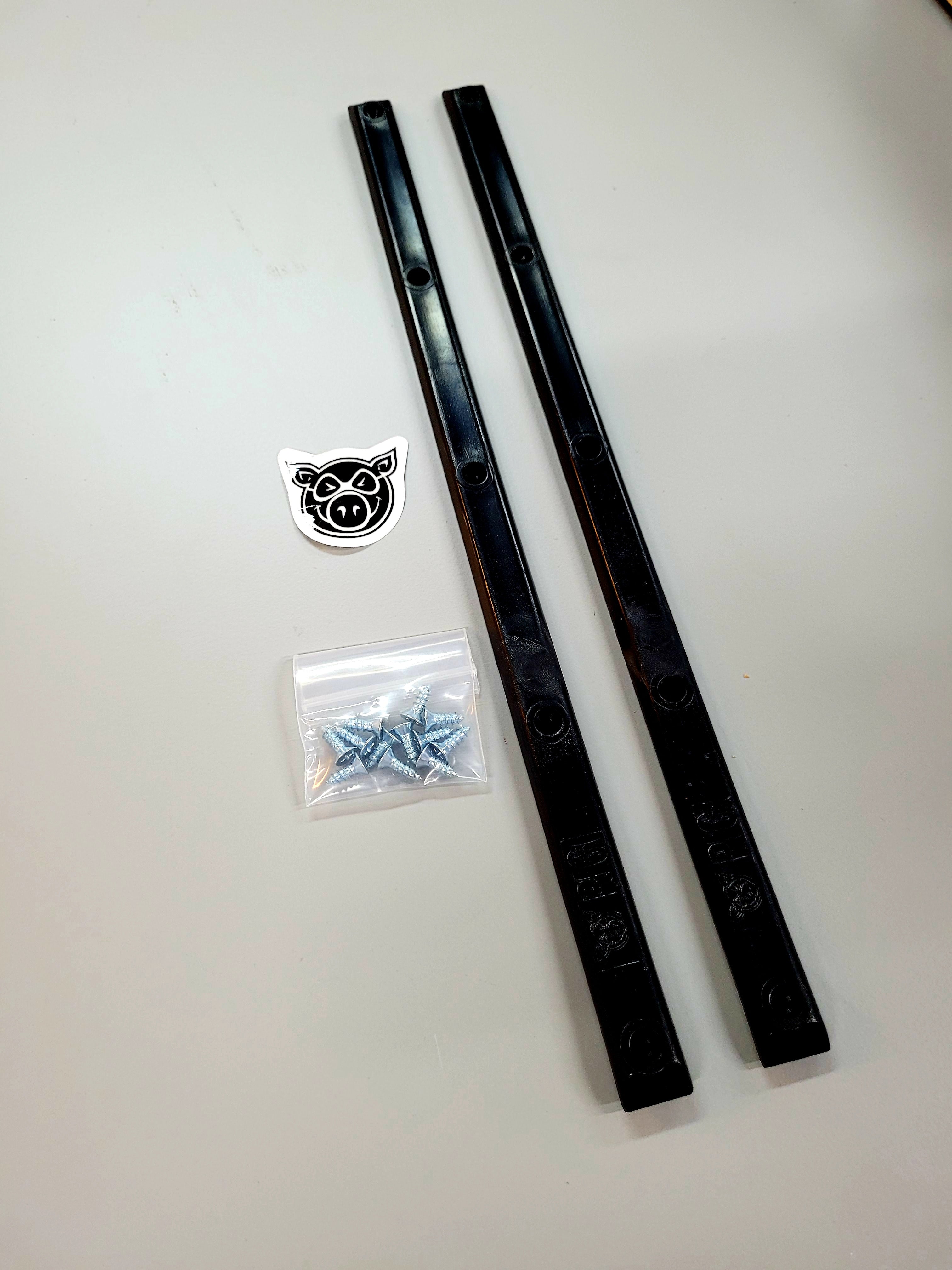 PIG Skateboard Rails 1 Set - Black - Durable Skateboard Protection for Grinds and Tricks - Perfect for Street Skating and Park Riding