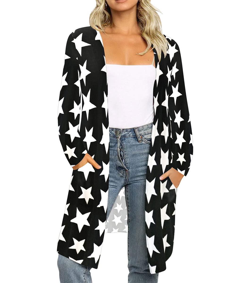 RITERA Plus Size Open Front Long Cardigan for Women - Lightweight Fall Cardigan with Long Sleeves - XL to 5XL - Perfect for Layering in Cool Weather & Casual Outfits