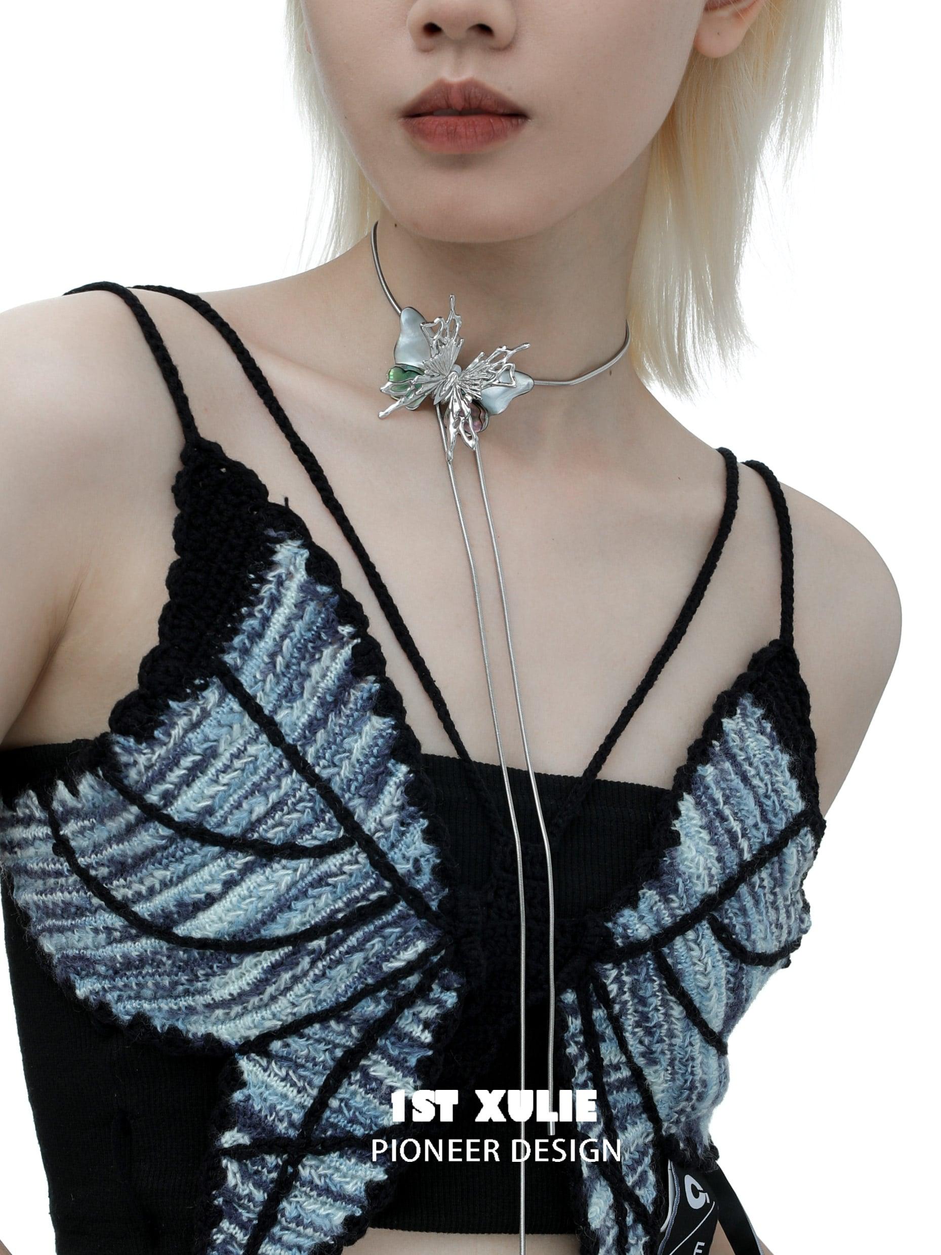 18K Platinum Plated Butterfly Shell Necklace for Women - Elegant Boho Beach Jewelry Gift for Her, Perfect for Weddings, Vacations & Summer Outfits