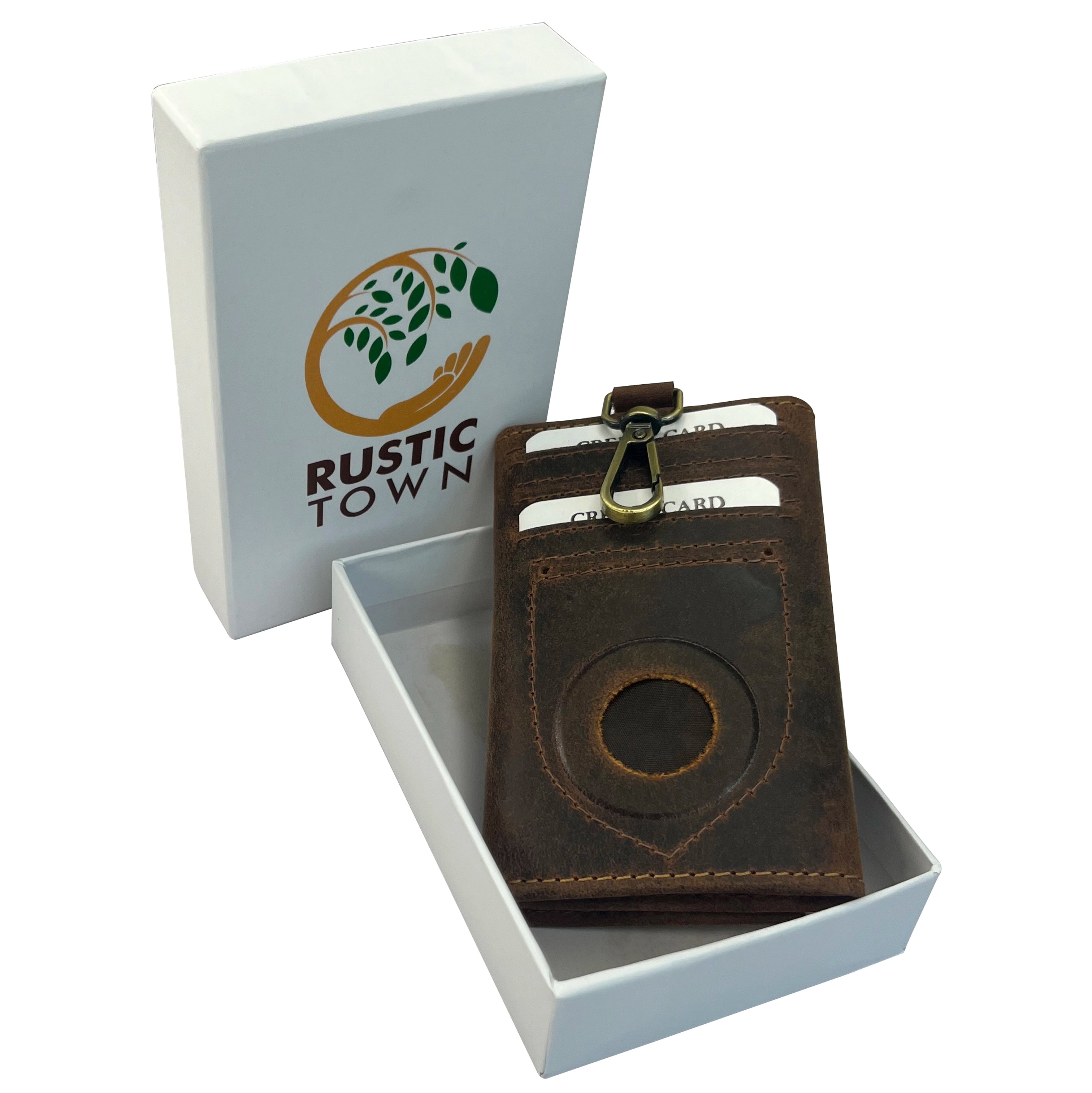 Slim Leather Key Holder with AirTag Slot - RFID Blocking Keychain Wallet for Men & Women - Perfect for Travel, Office & Everyday Use