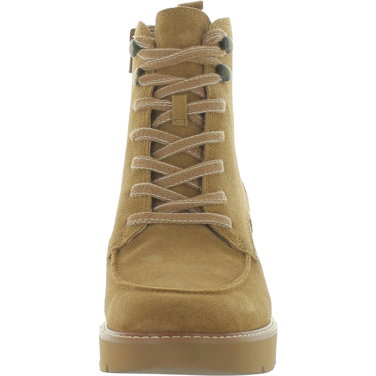 Naturalizer Women's Dara Leather Combat Ankle Boots - Beige Size 9 Medium (B,M) - Stylish & Comfortable Boots for Casual Outfits, Work & Fall Fashion