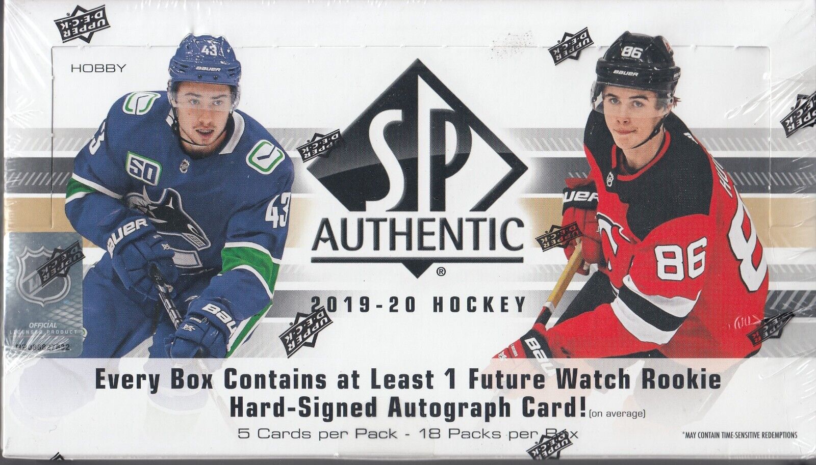 2019-20 Upper Deck SP Authentic Hobby Hockey Factory Sealed Box - Collectible NHL Trading Cards for Sports Memorabilia & Card Game Enthusiasts