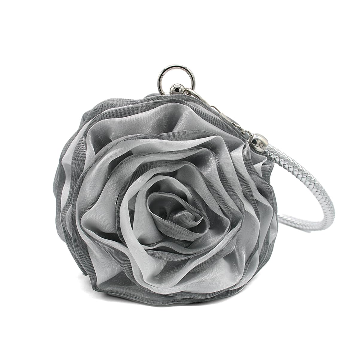 Elegant Rose Shaped Evening Clutch Purse - Soft Satin Floral Wristlet Handbag for Women | Perfect for Weddings, Parties & Special Occasions