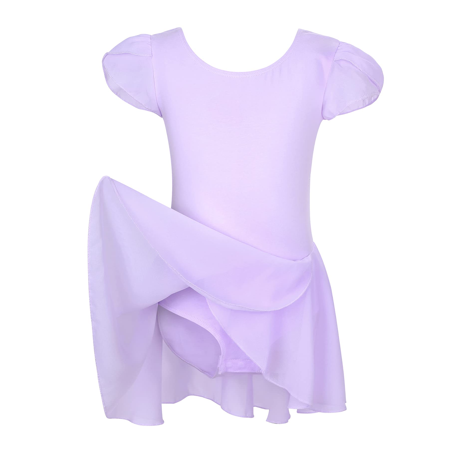 Zando Girls Ballet Leotard with Tulle Skirt - Short Sleeve Gymnastics Leotard for Toddlers - Dance Outfit for Ballet, Gymnastics & Recital Performance
