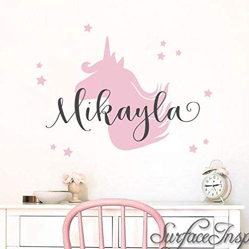 Personalized Unicorn Name Wall Sticker - Removable Nursery Wall Decal for Kids Room Decor - Perfect for Baby Shower Gifts & Children's Bedroom Decoration