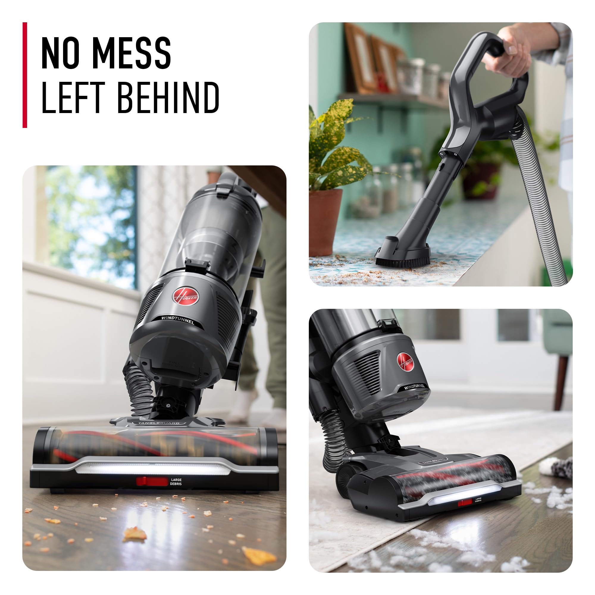 Hoover WindTunnel Tangle Guard Bagless Upright Vacuum Cleaner with HEPA Filtration | Anti-Hair Wrap Technology | Swivel Steering & Headlights | Powerful Corded Vacuum for Pet Hair, Carpets & Hard Floors | Ideal for Home Cleaning & Allergy Relief