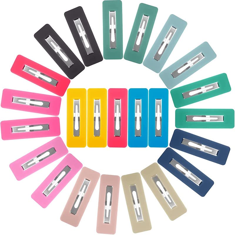 10 Pcs Acrylic Metal Snap Hair Clips for Women - 12 Multicolor Rainbow Square Hair Barrettes, Hollow Geometric Hairpins - Perfect for Women's Hairstyling, Party Accessories & Everyday Hair Styling Tools