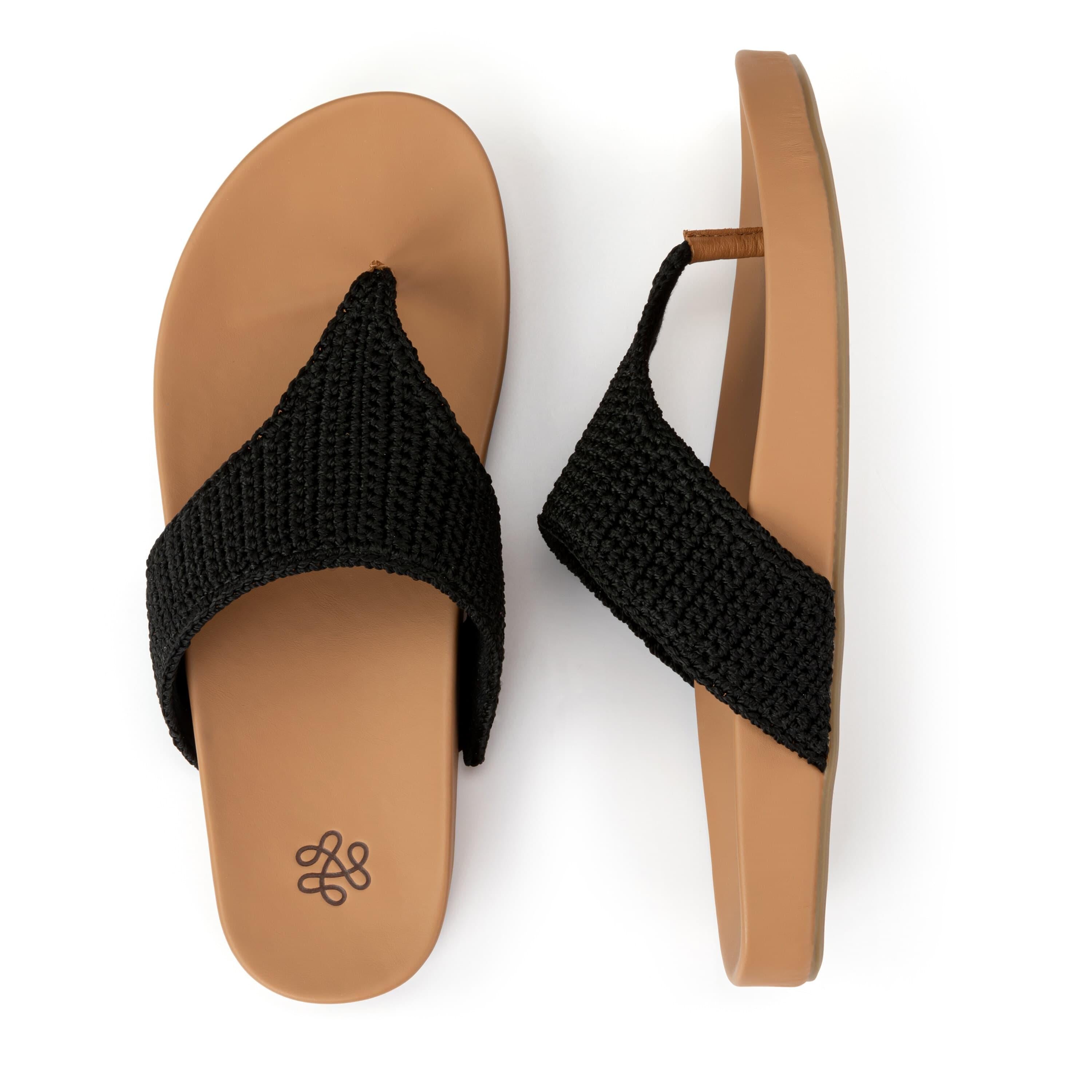 Everly Hand Crochet Sandals for Women - Comfortable Black Bohemian Beach Sandals - Perfect for Summer, Vacation, and Casual Outings