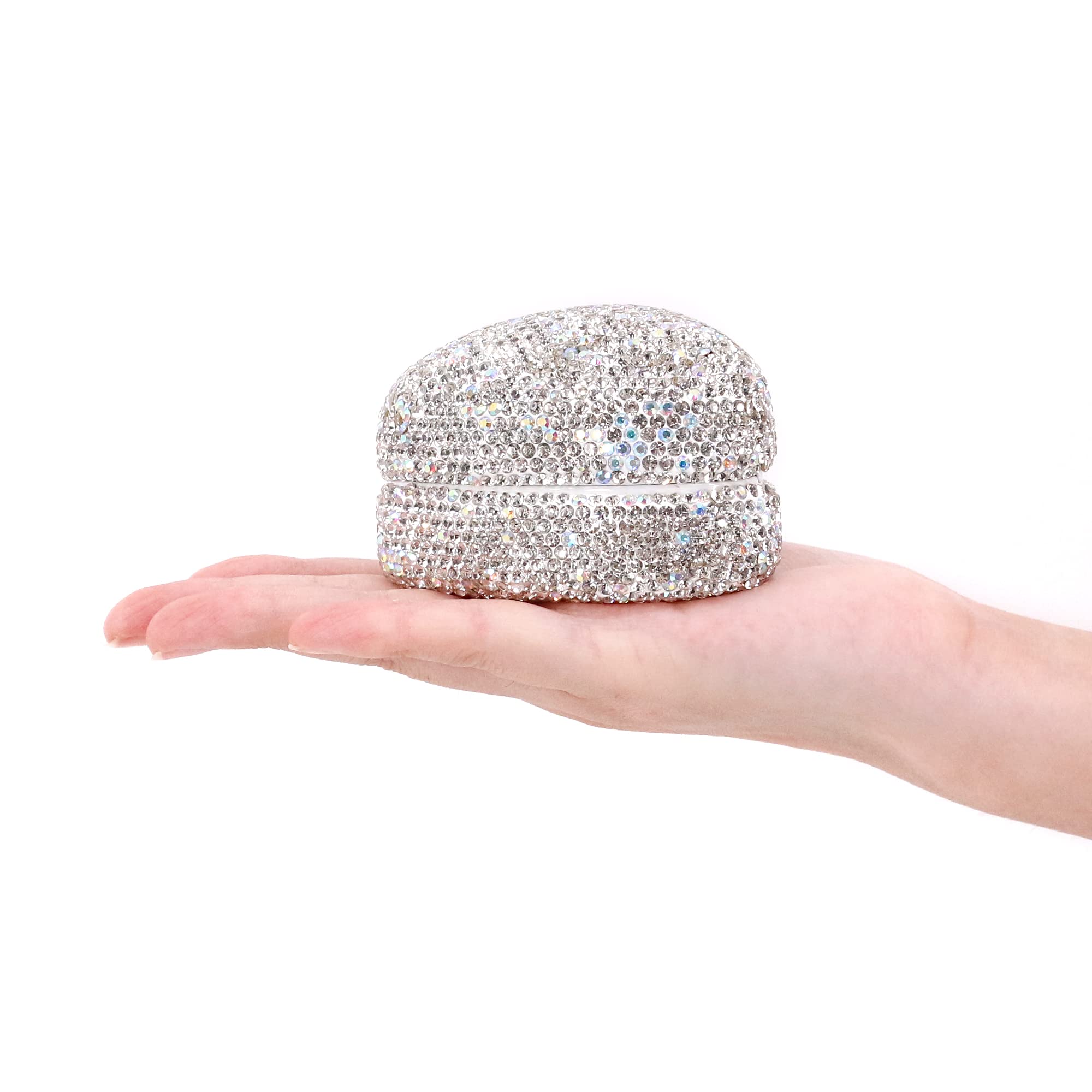 Elegant Naimo Rhinestone Heart-Shaped Ring Box with LED Light - Velvet Jewelry Display Case for Engagement, Wedding & Proposal - Perfect Gift for Birthday & Special Occasions | Wedding Ring Holder, Jewelry Organizer, Proposal Accessory