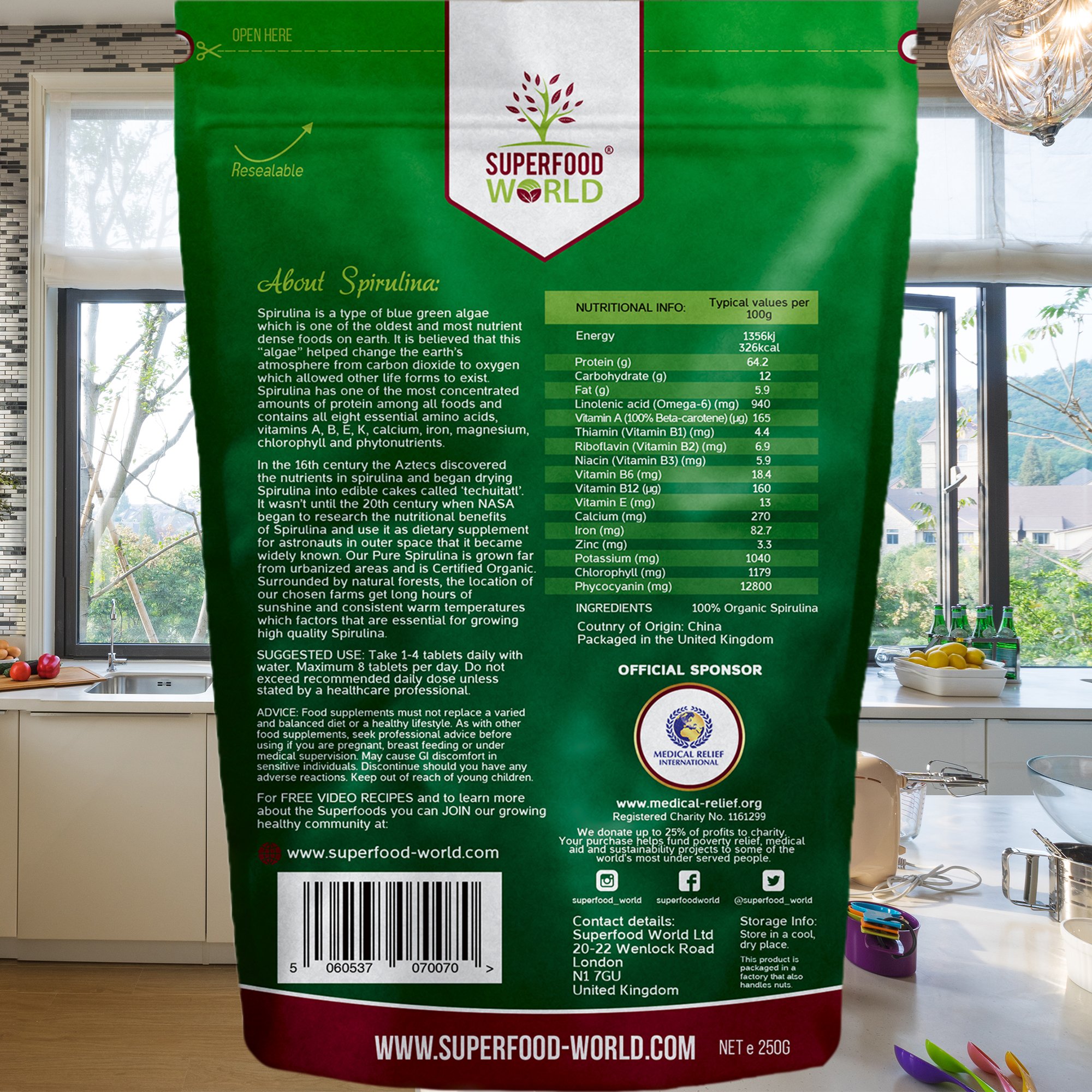 Organic Spirulina Tablets 500mg (500 Count) - Premium Superfood Supplement for Vegan Protein, Iron & Vitamins | UK Certified Organic | Supports Sports Nutrition, Detox & Energy Boost | Perfect for Smoothies, Post-Workout & Daily Wellness