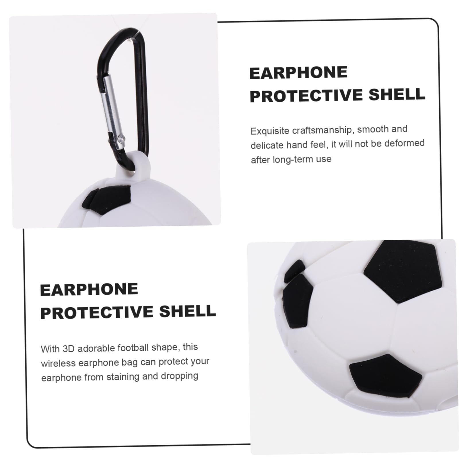 Premium 1-Piece Football Shaped Headphone Case - 3D Soccer Design Protective Sleeve for Earphones & Headsets | Portable Storage for Sports, Travel & School Accessories