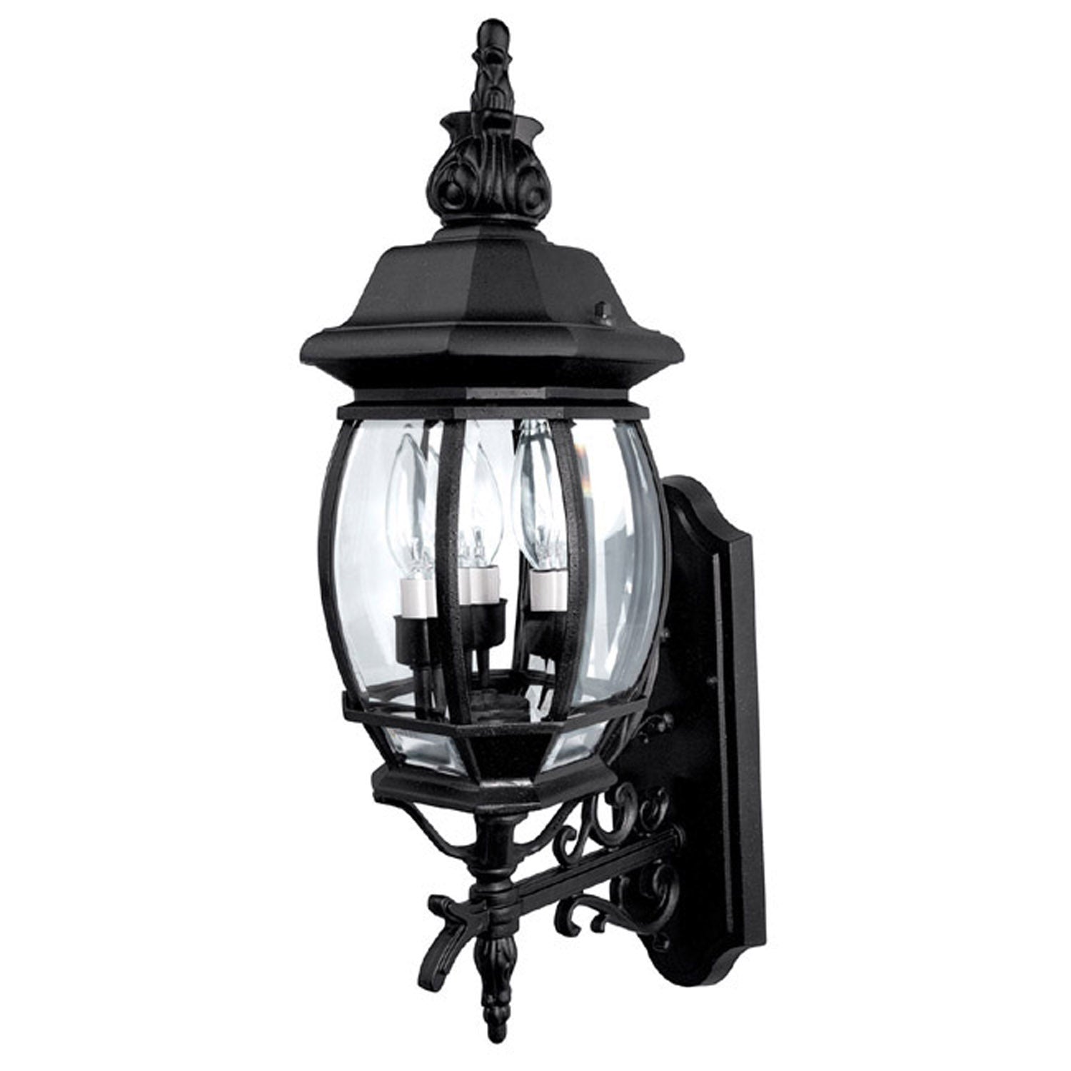 Capital Lighting Three Light Outdoor Wall Lantern - Weatherproof Exterior Sconce for Porch, Patio & Garden - Classic Black Finish - Ideal for Home & Commercial Entryways