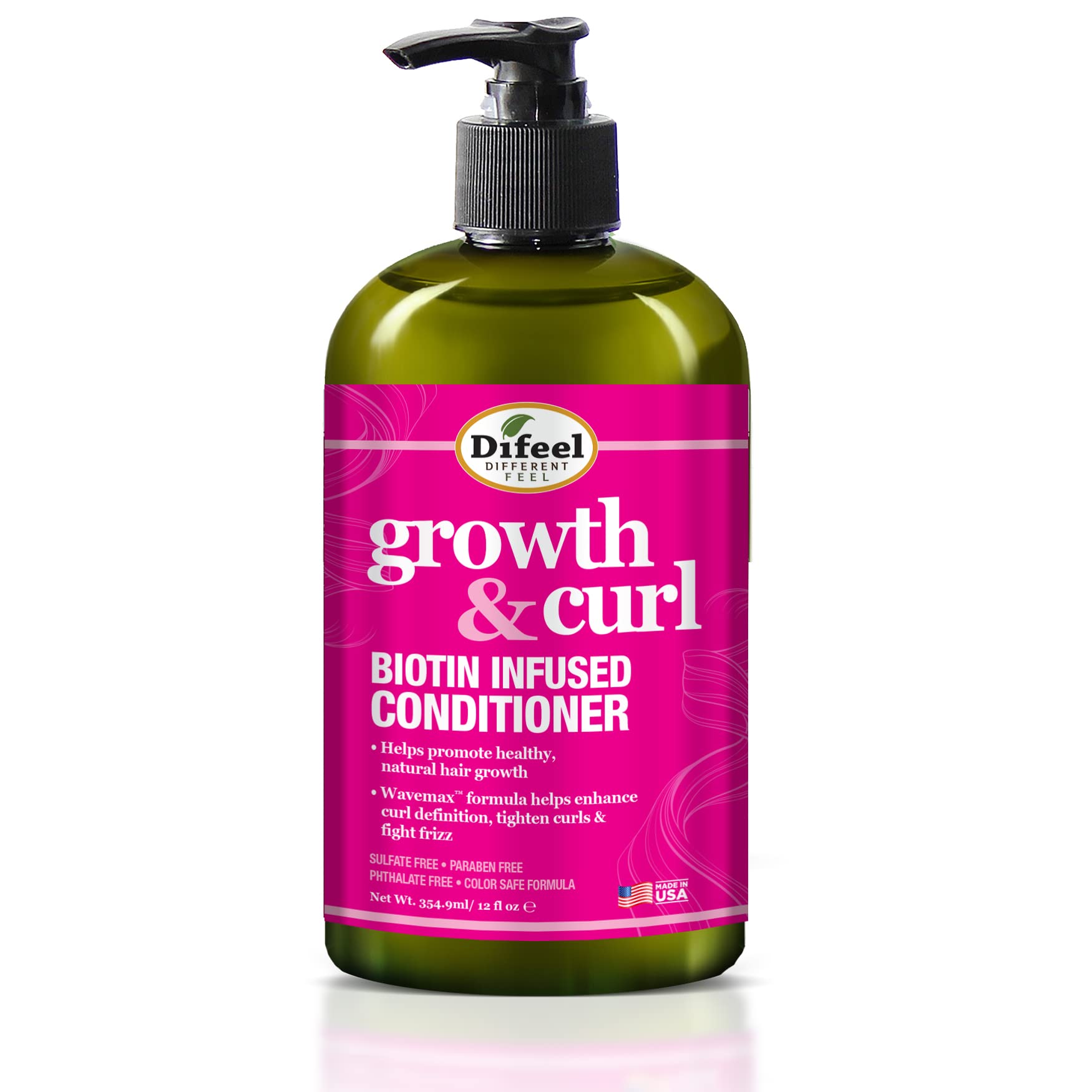 Difeel Biotin Shampoo & Conditioner Set 24oz - Hair Growth Treatment for Curly & Wavy Hair - Sulfate Free, Paraben Free, Phthalate Free - Unisex Hair Care Gift Set for Men & Women - Perfect for Daily Use & Salon-Quality Results at Home