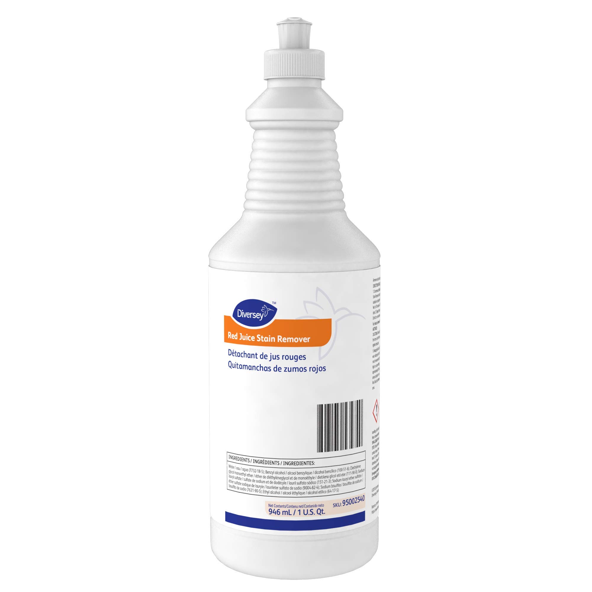 Diversey Red Juice Stain Remover - 32 Oz Bottle (Pack of 6) | Powerful Commercial-Grade Cleaner for Tough Stains | Ideal for Restaurants, Hotels & Food Service Industry