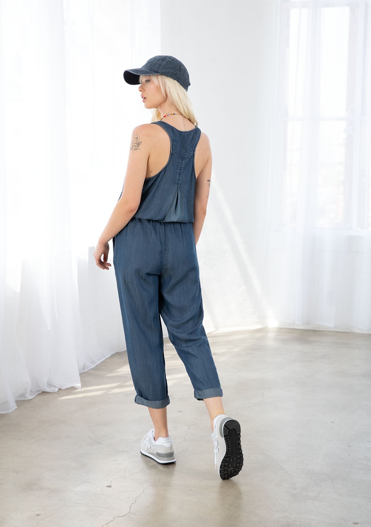 Stylish Button Front Tencel Jumpsuit for Women - Comfortable & Breathable Romper - Perfect for Casual Outings, Summer Travel & Beach Vacations