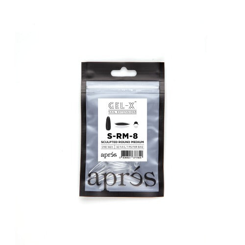 Apres Sculpted Gel X Tips - Medium Round 50pc Set for DIY Nail Art | Professional Salon Quality Fake Nails | Perfect for Home Manicures, Nail Extensions & Special Occasions