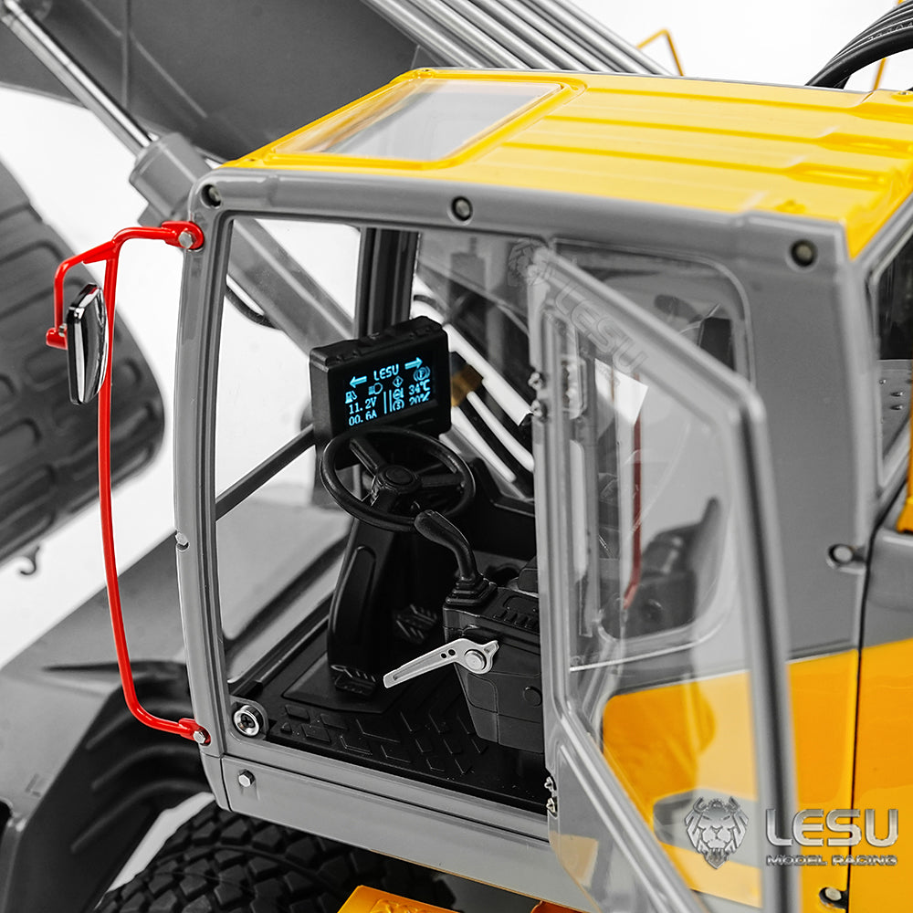 1/14 Scale LESU RC Hydraulic Excavator Model - Aoue ET30H Wheeled Digger with Light System, Pump & Valve (Pre-Assembled & Painted) - Perfect for RC Construction Enthusiasts, Collectors & Display