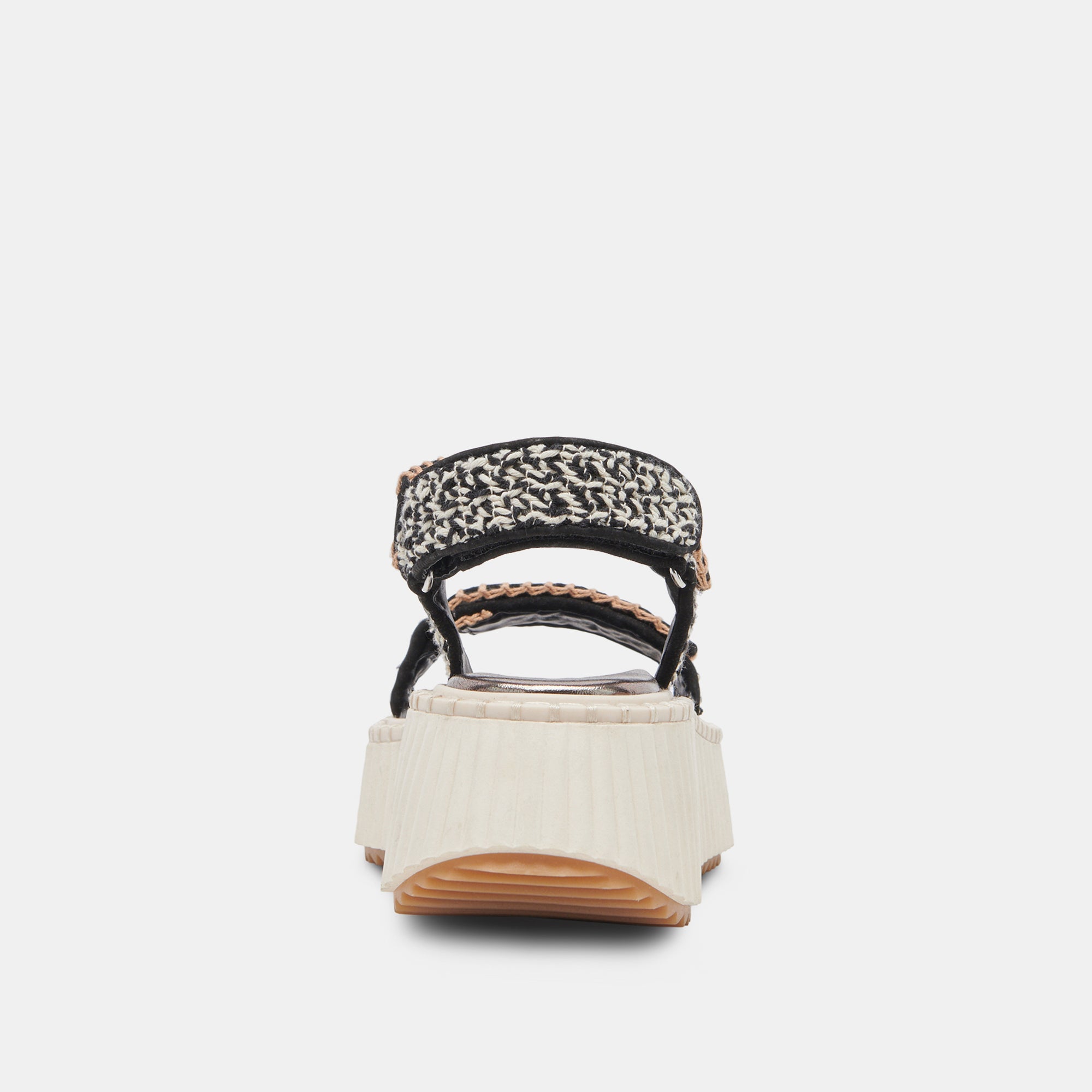 DEBRA Women's Black & White Nubuck Sandals - Comfortable Casual Slip-On Shoes for Beach, Walking & Summer Outfits