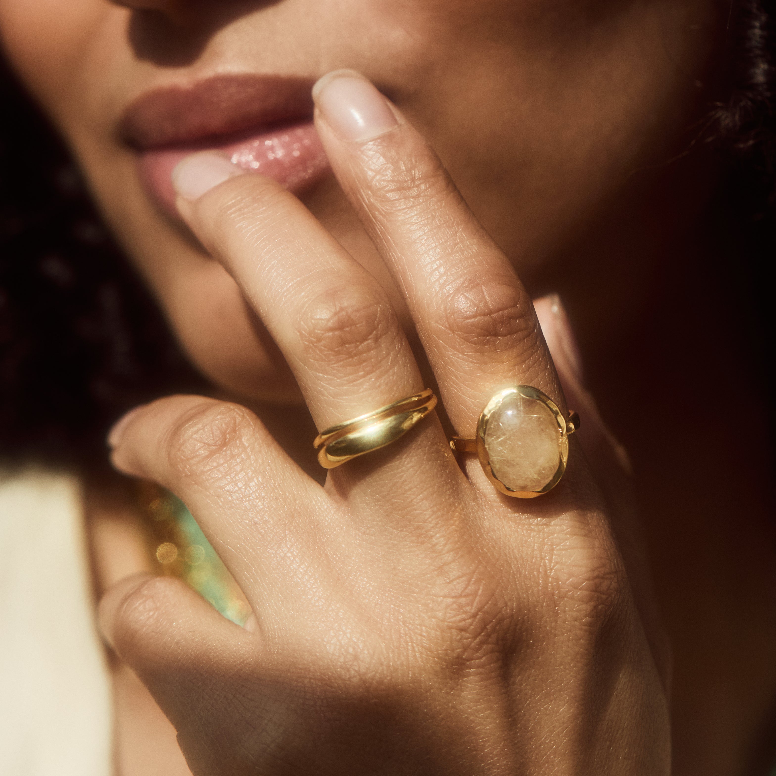 Caramel Quartz Molten Statement Ring for Women - Elegant Handmade Jewelry for Parties, Weddings & Special Occasions