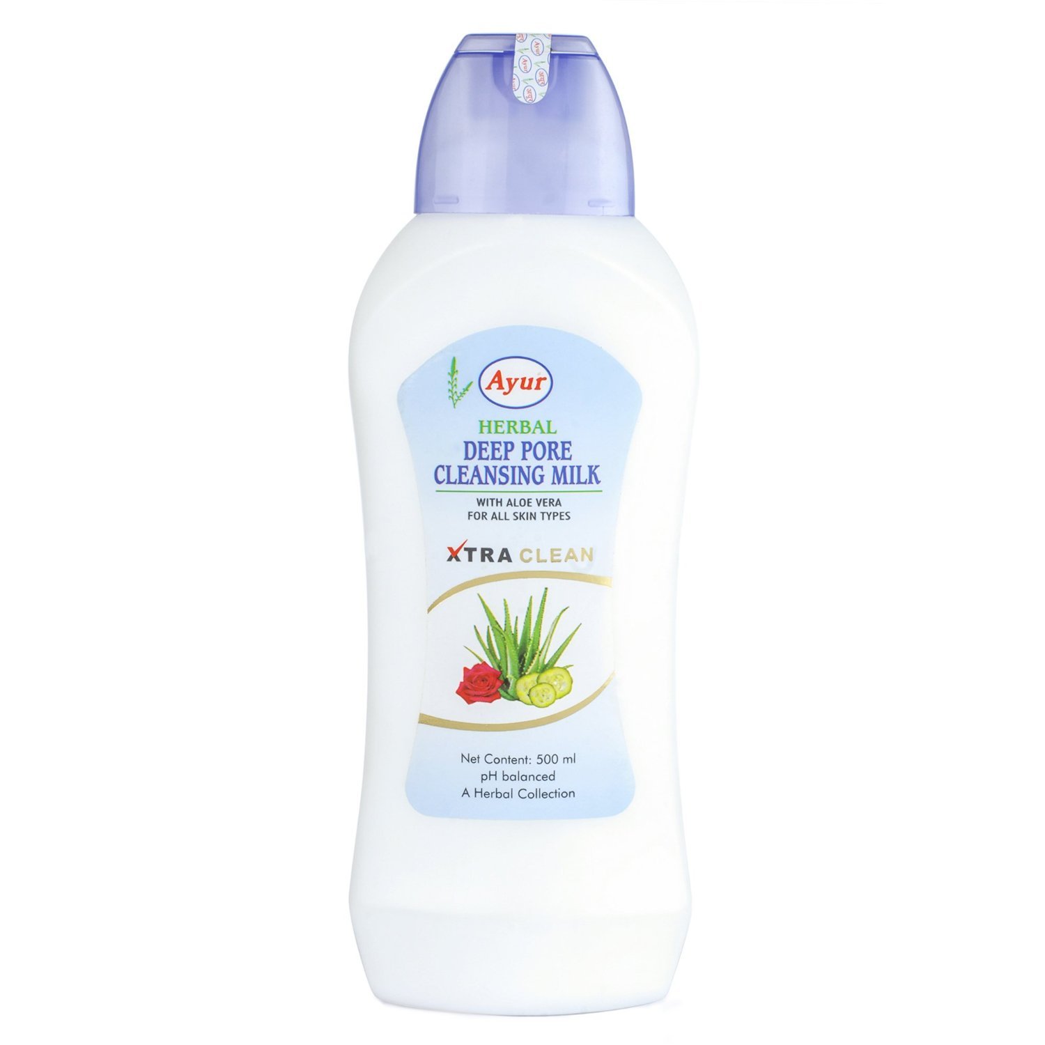 Ayur Herbal Deep Pore Cleansing Milk - 500ml | Natural Face Wash for Oily & Acne-Prone Skin | Gentle Daily Cleanser for Deep Cleansing & Blackhead Removal | Perfect for Morning & Night Skincare Routine