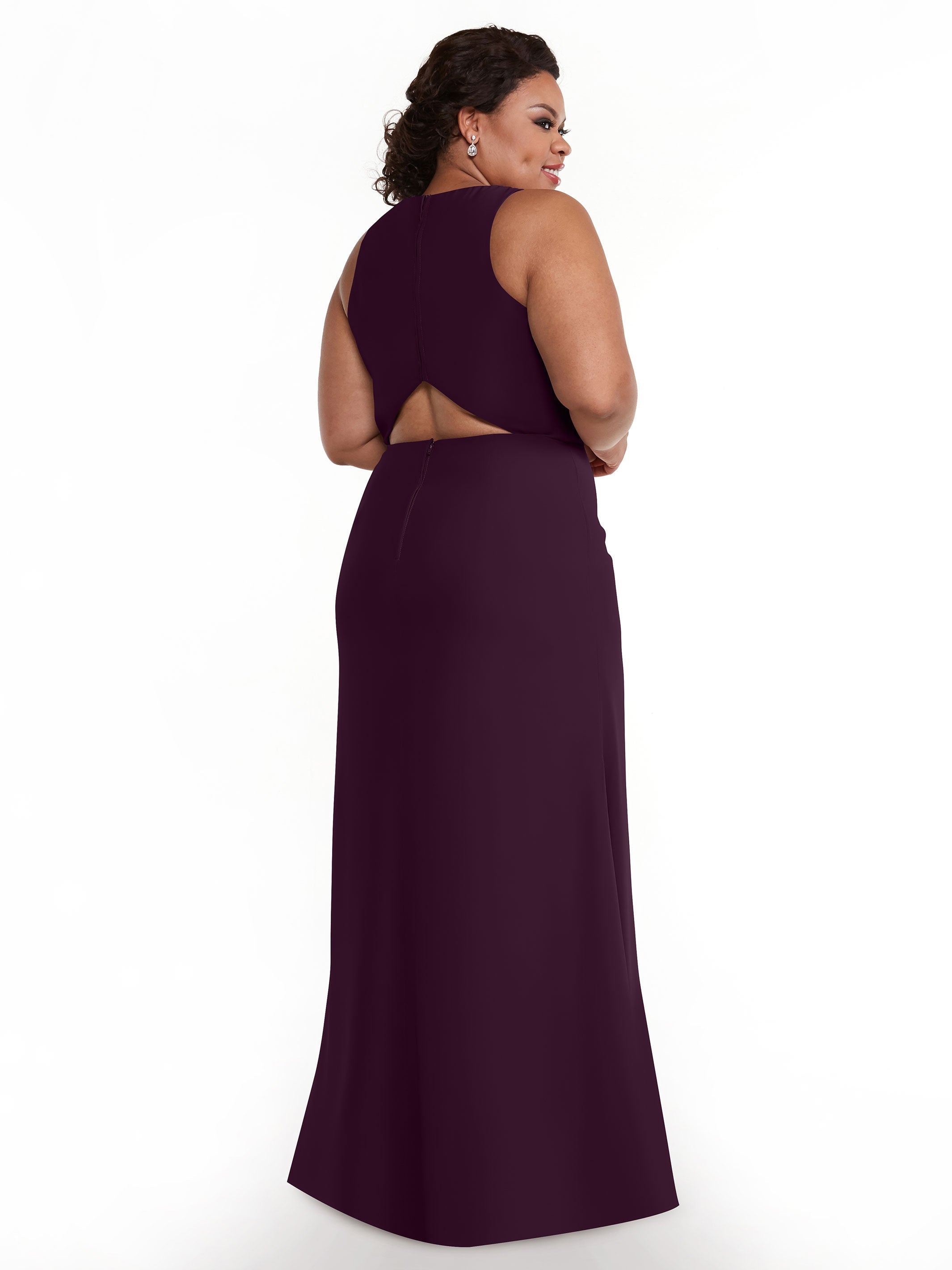 Elegant 80175 Chiffon A-Line Bridesmaid Dress with Plunging Halter Neckline - Perfect for Weddings, Formal Events & Special Occasions