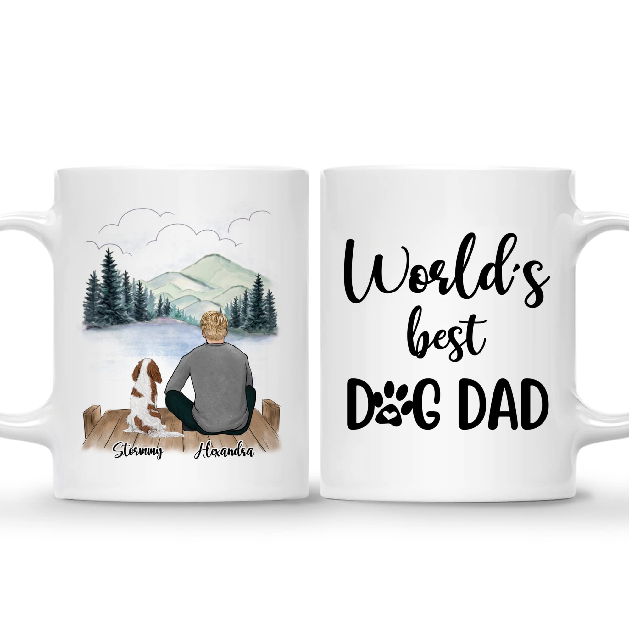 Personalized 'World's Best Dog Dad' Coffee Mug - Custom Dog Breed & Name Gift for Dog Owners - Birthday, Christmas, Father's Day Present for Dog Lovers - Perfect for Coffee Breaks & Dog Dad Pride