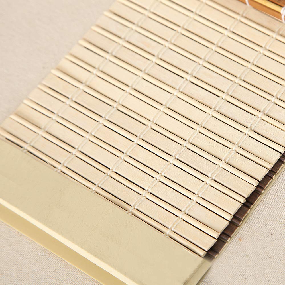 LETAU Cordless Bamboo Wood Window Roller Shades - Light Filtering Natural Blinds for Home, Office & Kitchen (7 Patterns) - Perfect for Privacy, Sun Protection & Modern Interior Decor