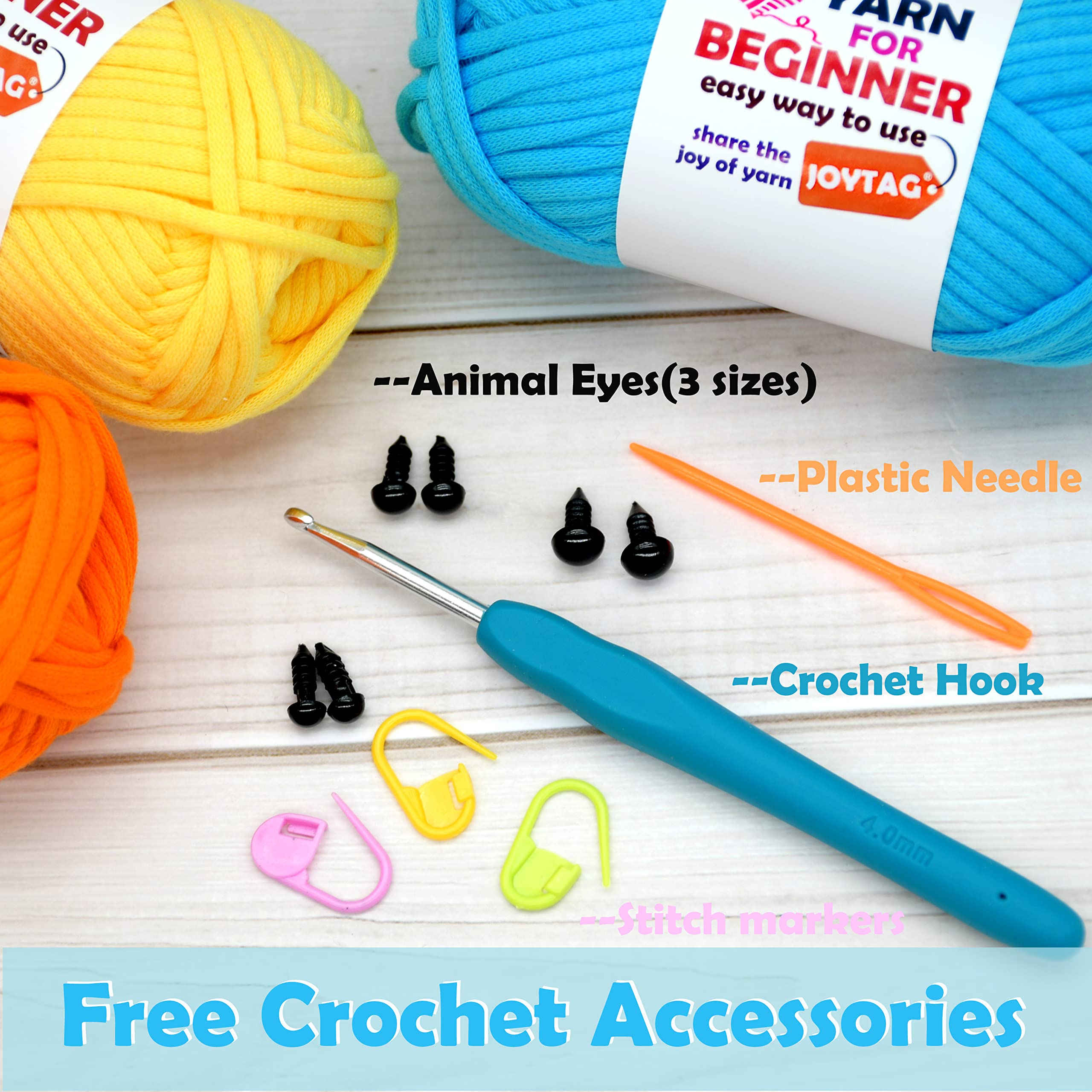 3 Pack Soft Cotton-Nylon Blend Crochet Yarn Kit for Beginners - Yellow, White & Blue (3x50g) | Easy-to-See Stitches for Knitting & Crocheting | Perfect for DIY Crafts, Baby Blankets & Home Decor Projects