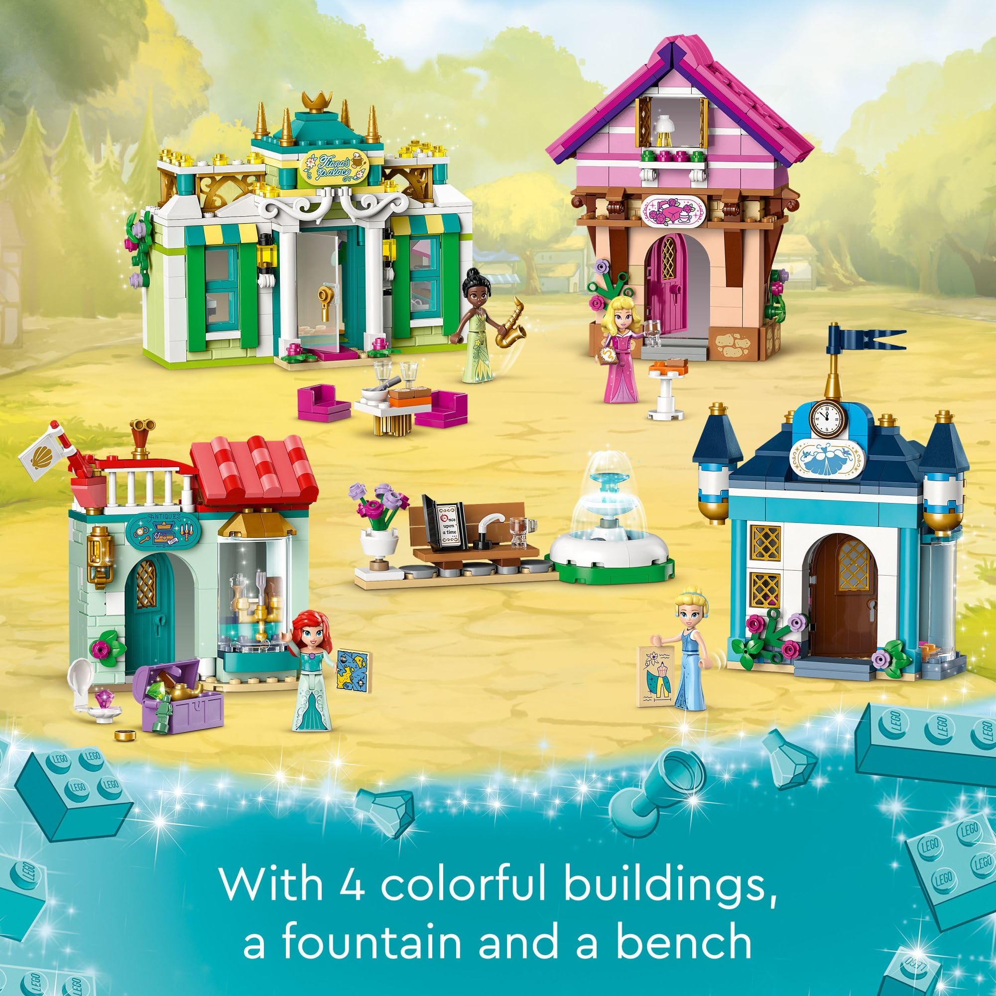 **LEGO Disney Princess Market Adventure Building Toy Set 43246 - Creative Pretend Play with Disney Toy Figures for Kids Ages 6+ - Perfect Gift for Birthdays, Holidays & Events - Great for Imaginative Play & Storytelling**
