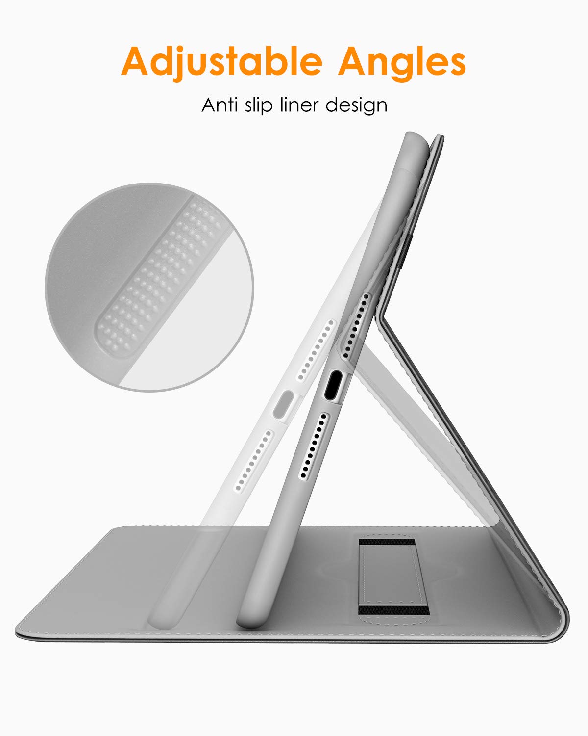 Premium Leather iPad Mini 1/2/3 Case with Multi-Angle Stand & Auto Wake/Sleep - Slim Folio Cover with Front Pocket for iPad Mini 1st 2nd 3rd Generation - Perfect for Work, Travel & Home Use (Black)