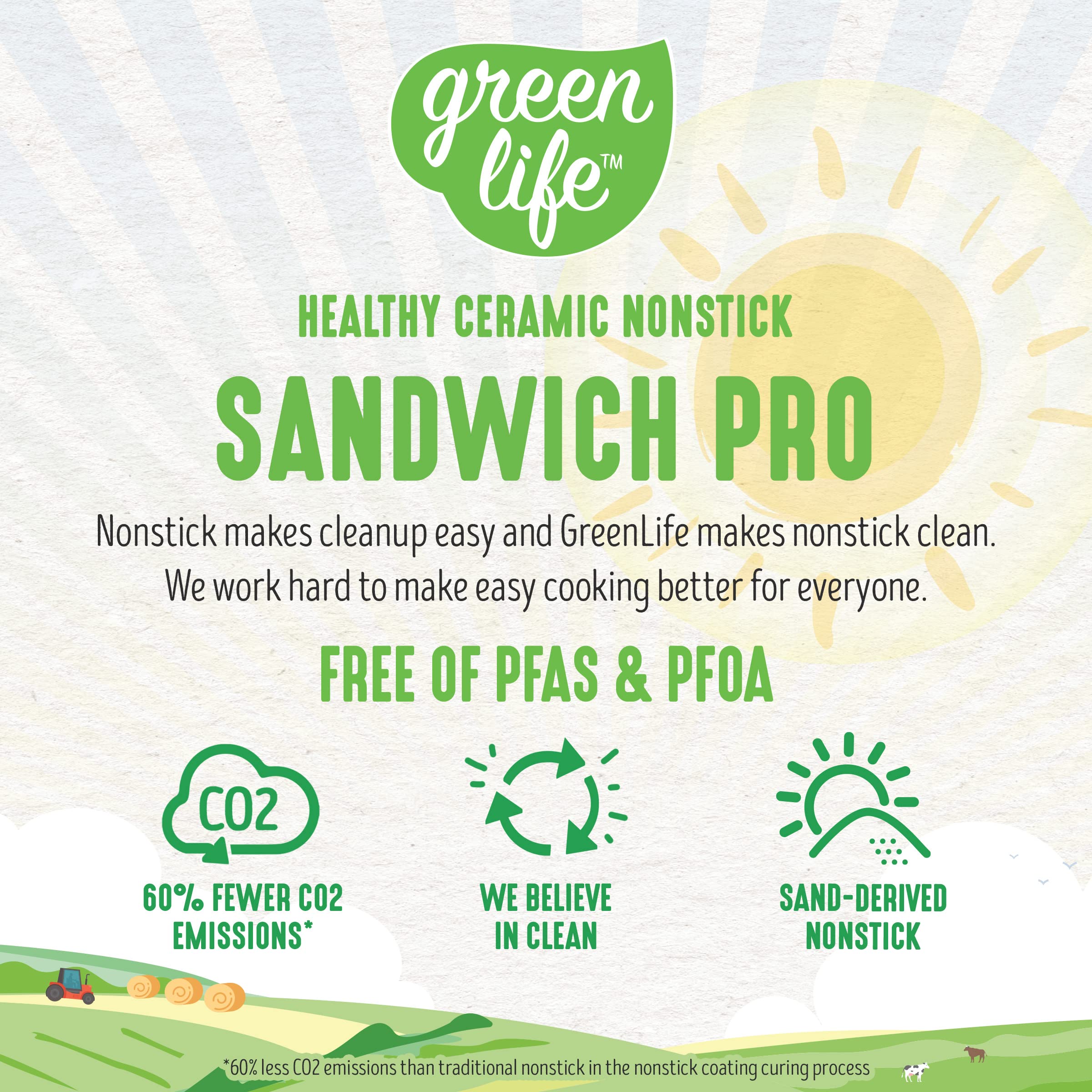 GreenLife Pro Electric Panini Press Grill & Sandwich Maker - Healthy Ceramic Nonstick Plates, PFAS-Free, Easy Indicator Light, Compact Countertop Design - Perfect for Home, Office, Dorm & Camping (Pink)
