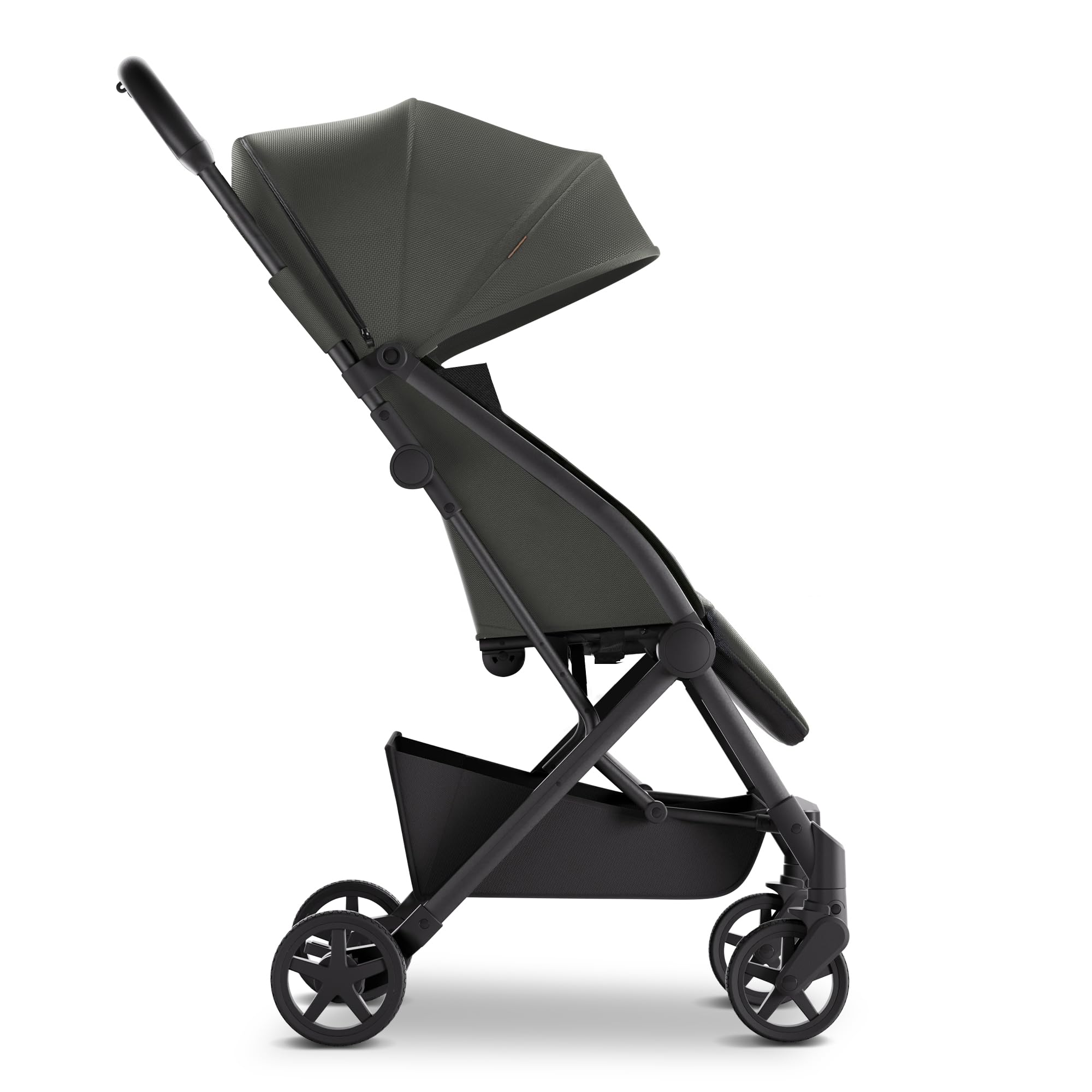 Mompush Lithe V2 Ultra Lightweight Compact Travel Stroller with Snack Tray, Cup Holder & Rain Cover - Airplane Approved Foldable Baby Stroller with Near Flat Recline Seat & Travel Bag - Perfect for Air Travel, Shopping, and Daily Walks