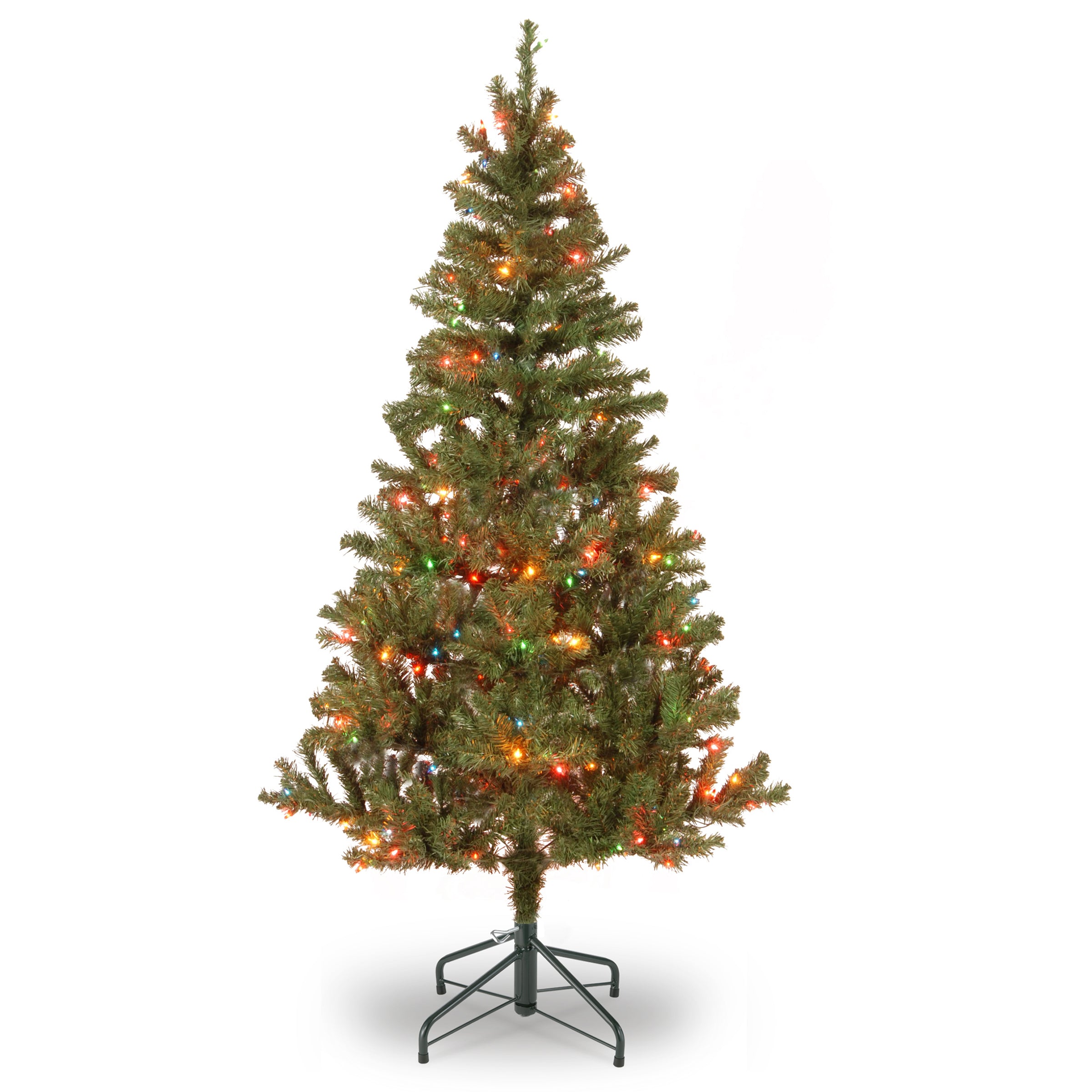 6 ft. Pre-Lit Canadian Fir Grande Christmas Tree with Multicolor LED Lights - Perfect for Holiday Decorations in Living Room, Office, and Parties