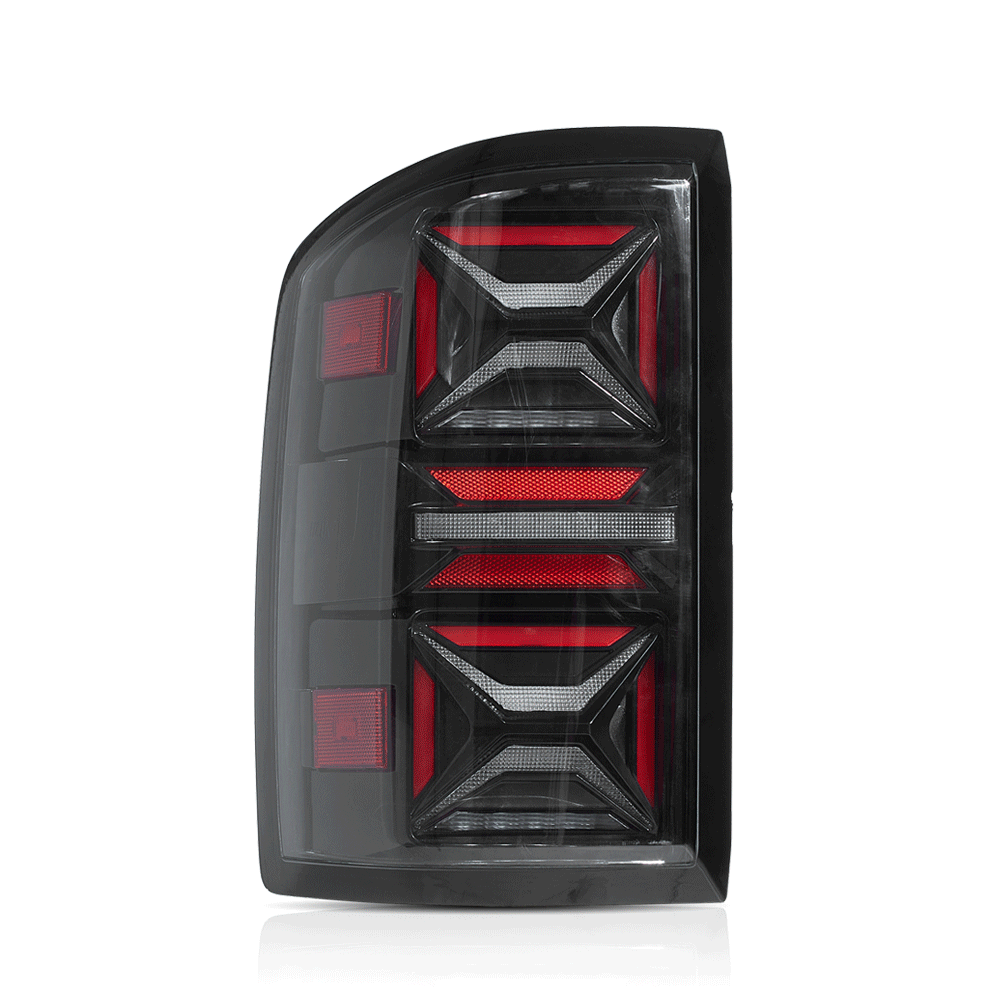 LED Tail Light Assembly with Red Turn Signal - Compatible with 2007-2013 Chevrolet Silverado 1500/2500HD/3500HD & 2007-2010 GMC Sierra 1500/2500HD/3500HD Dually - Enhances Safety & Style for Night Driving & Towing