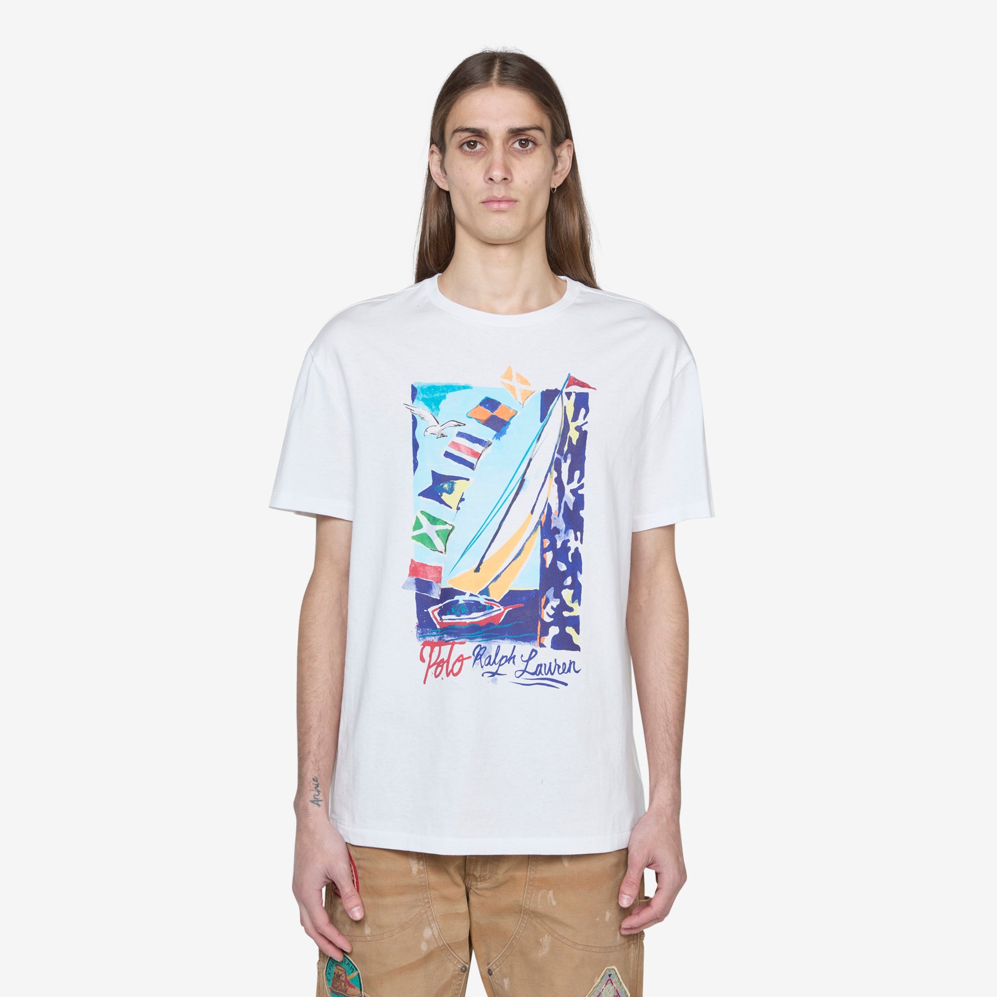 Classic Fit Sailboat Jersey T-Shirt for Men - Premium Cotton Oxford White - Casual Wear, Sailing & Summer Outfits