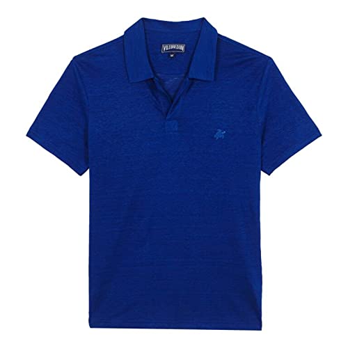 Vilebrequin Men's Premium Linen Jersey Polo Shirt - Breathable Solid Color Casual Shirt for Summer | Beach, Vacation & Outdoor Wear