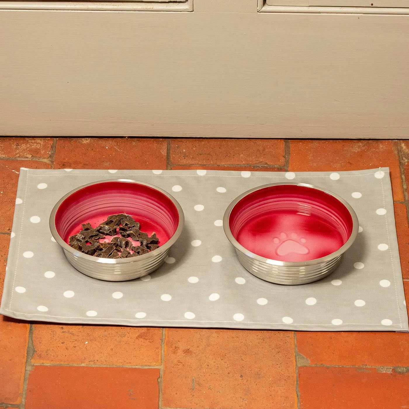 Waterproof Pet Feeding Placemat with Spots & Stripes Design - Non-Slip Dog & Cat Food Mat for Easy Cleaning - Perfect for Kitchen, Dining Room & Outdoor Use