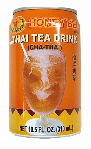 Premium Thai Tea Honey Bee Drink - 10.5 Oz (Pack of 24) | Authentic Thai Iced Tea Mix | Perfect for Bubble Tea, Boba Milk Tea & Asian Desserts