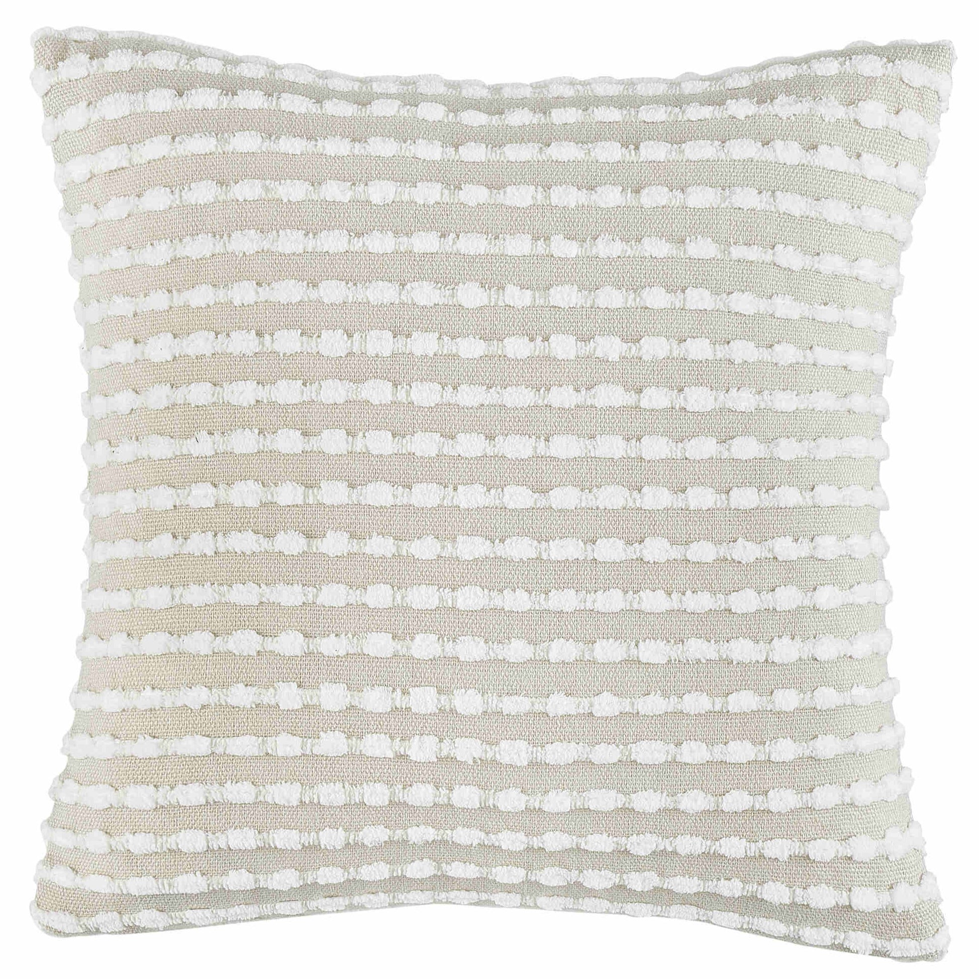 Catherine Lansfield Stab Stitch Cushion - Natural Cotton Decorative Throw Pillow for Sofa, Bed & Home Decor | Living Room, Bedroom & Nursery Accent